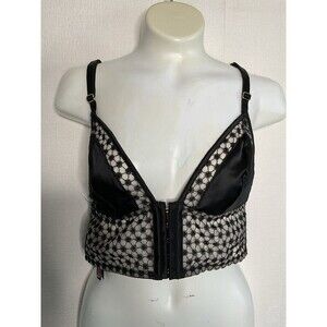 NWOT Victoria's Secret Long Line Traingle Bra Women Size SP Black Luxe Straburst